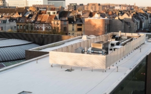 commercial roof in a city