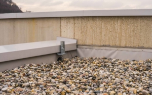 corner of a gravel roof