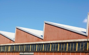 roof with angled sections pointing up