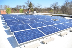 solar panels on a roof