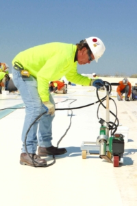 Heat Welding Seams on PVC roof
