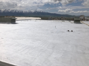 flat roof with mountains in the background