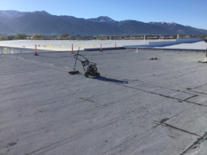 flat roof with mountains in the background