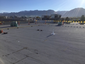 flat roof with mountains in the background