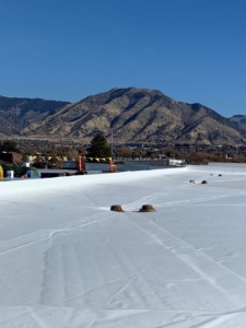 flat roof with mountains in the background